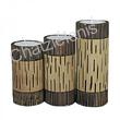 798336 Σετ 3 Κεριά Μπαμπού με Γραμμές