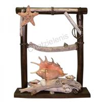 105481 Διακοσμητικό Ξύλινο με Όστρακο Lambis