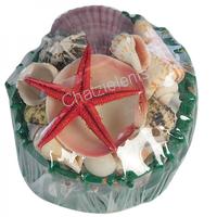 105779 Καλάθι Ψάθινο με Όστρακα 4΄