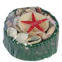 105780 Καλάθι Ψάθινο με Όστρακα 6΄