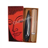 708059 Κουτί Βούδας με Κεραμική Βάση Φύλλο