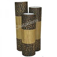 798335 Σετ 3 Κεριά Μπαμπού Τιγρέ