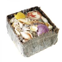 105265 Καλάθι Ξύλινο Πλεκτό με Όστρακα 8΄